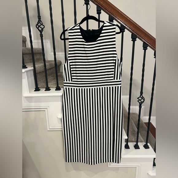 Ann Taylor Black and White Sheath Midi Dress - Picture 2 of 10